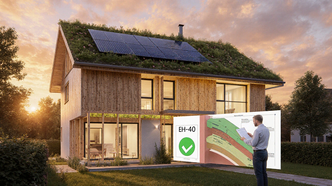 Nachhaltig sanierte Wohnung mit Holzrahmen, Solardach und Planungsunterlagen.