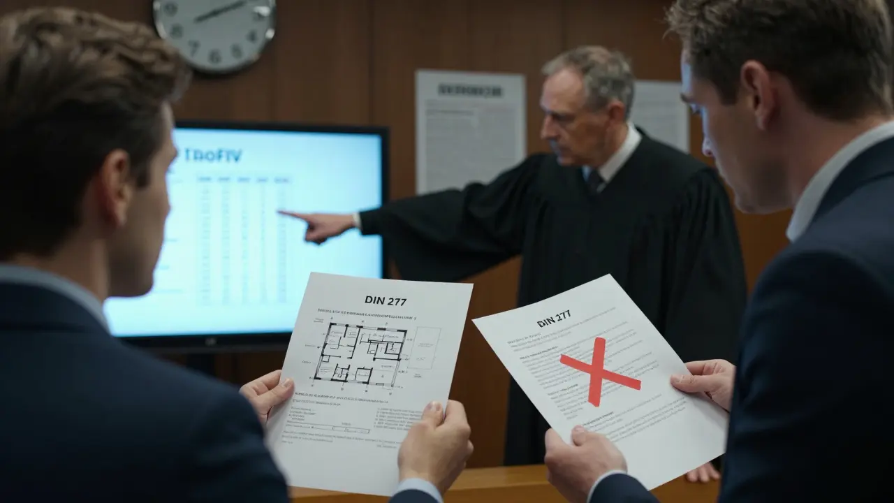 Käufer präsentiert vor Gericht ein unabhängiges Gutachten zur Wohnflächenabweichung gegen den Verkäufer.