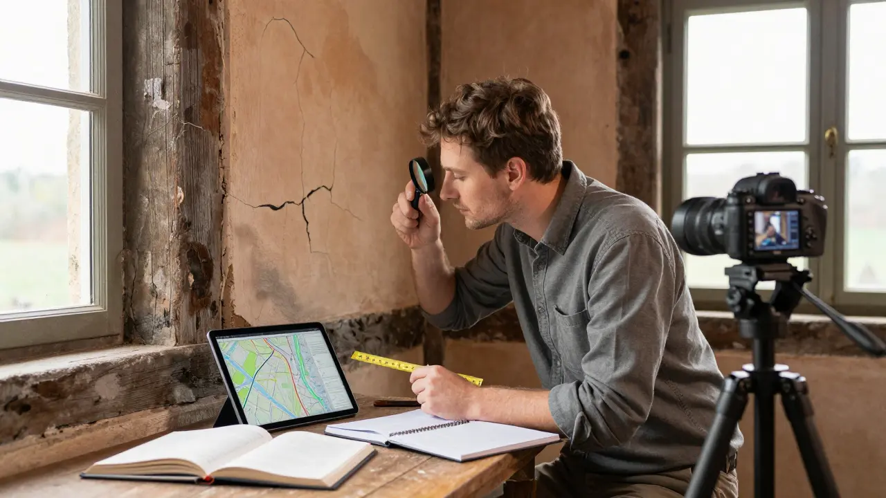 Zustandserfassung im Denkmal: Gutachten, Kartierung und Fotos als Grundlage für Restaurierung